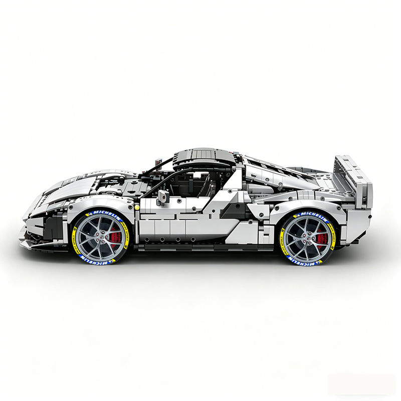 MOC-261024 1:8 Sports Car Ferrarl SC40 Building Block Set 2898pcs Collectible Model Kit with Custom Wheels