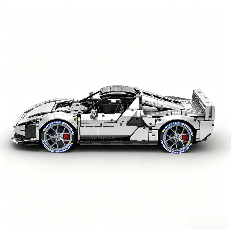 MOC-261024 1:8 Sports Car Ferrarl SC40 Building Block Set 2898pcs Collectible Model Kit with Custom Wheels