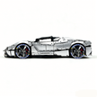 MOC-194680 1:8 Sports Car Ferrari LaFerrari Building Block Set 3636pcs Collectible Model Kit with Custom Wheels