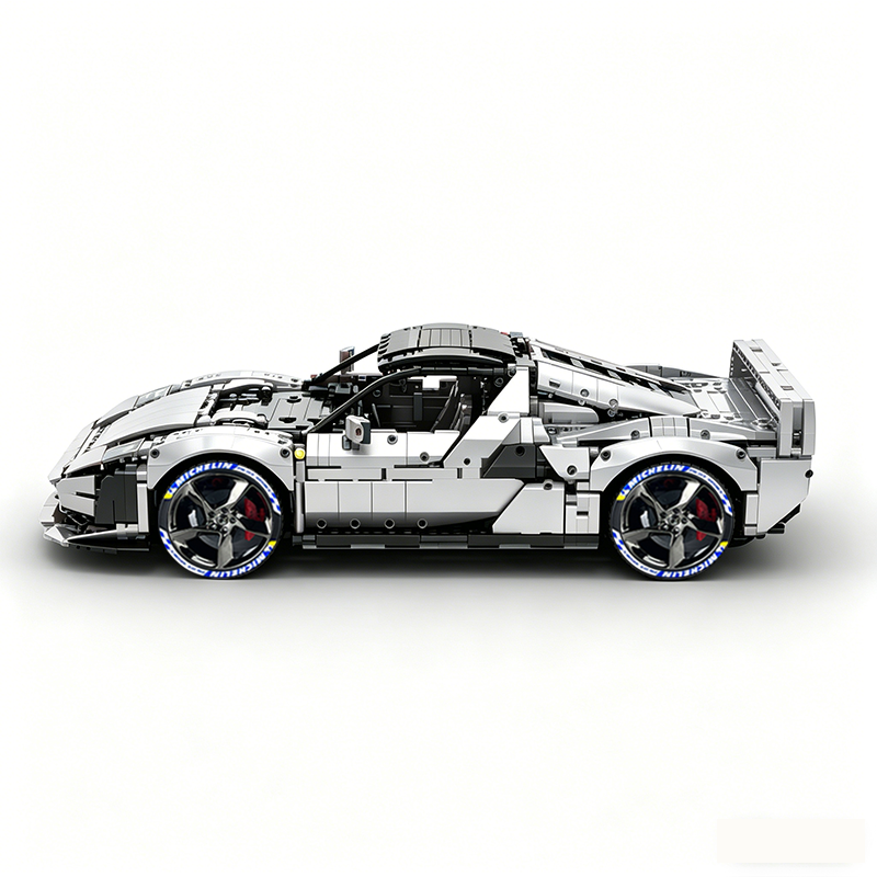 MOC-261024 1:8 Sports Car Ferrarl SC40 Building Block Set 2898pcs Collectible Model Kit with Custom Wheels