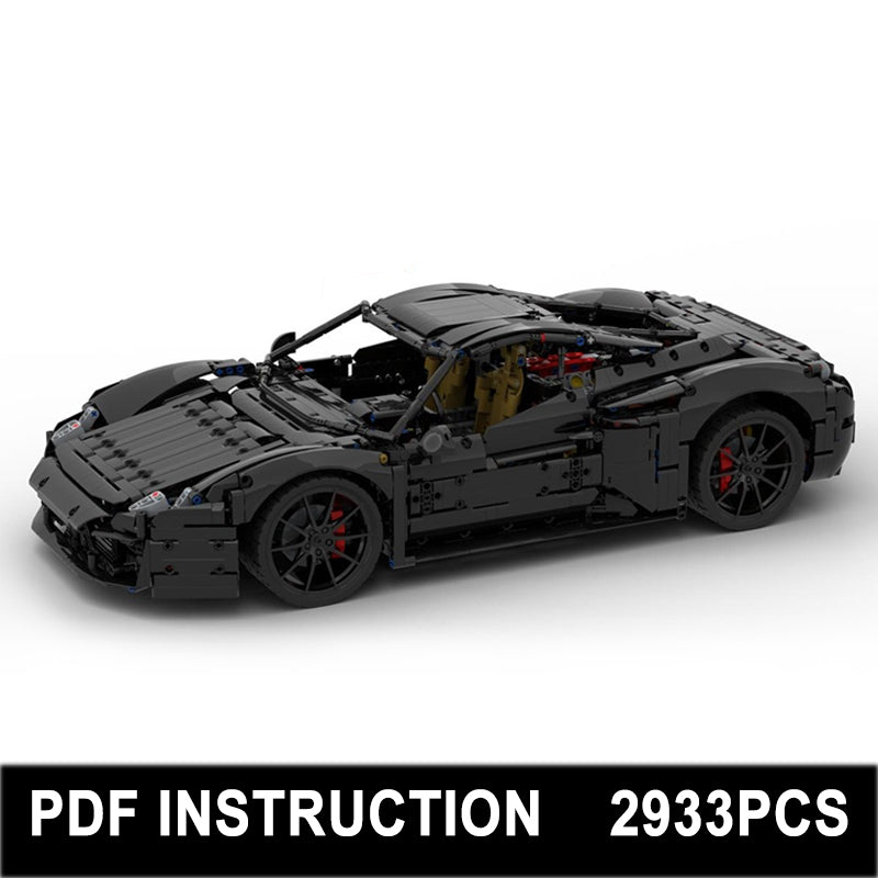 MOC-275957 1:8 Scale Sports Car Building Blocks Model, 2933 PCS Technic Supercar Static Building Bricks Set, Adult Collectible Vehicle Construction Toy Gift with PDF Instruction