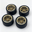 MOC Building Block Wheel Rims 6.5cm Outer Diameter 4.4cm Width, 1:8 Scale Technic Car Replacement Parts Compatible with 42115 42083, 6 Colors Available, Optional Rims Only / Rims with Tires