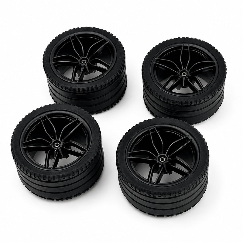 MOC Building Block Wheel Rims 6.5cm Outer Diameter 4.4cm Width, 1:8 Scale Technic Car Replacement Parts Compatible with 42115 42083, 6 Colors Available, Optional Rims Only / Rims with Tires