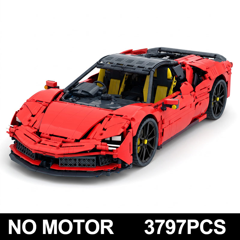 JIESTAR 66303 MOC SF90-Inspired Sports Car Model Kit  | 3797 Pieces Ultimate Sports Car Building Blocks Bricks