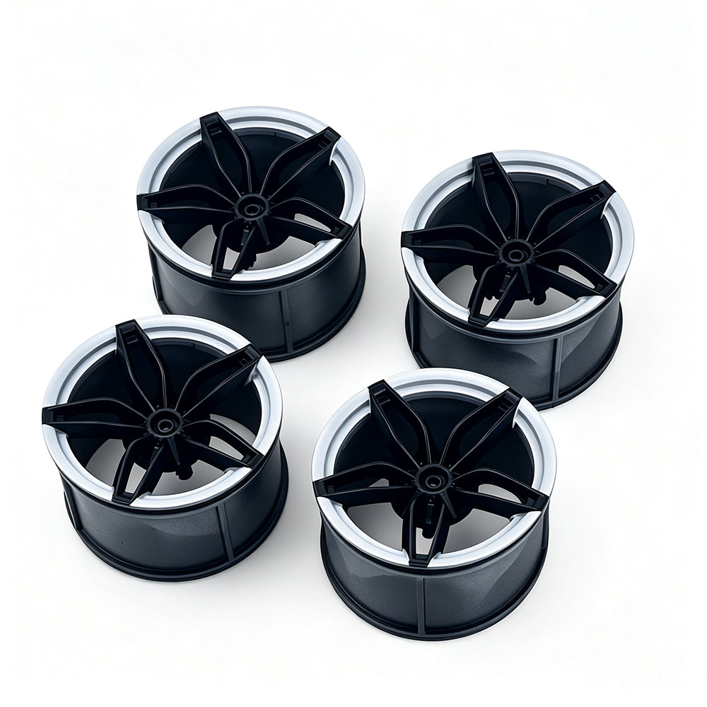 MOC Building Block Wheel Rims 6.5cm Outer Diameter 4.4cm Width, 1:8 Scale Technic Car Replacement Parts Compatible with 42115 42083, 6 Colors Available, Optional Rims Only / Rims with Tires