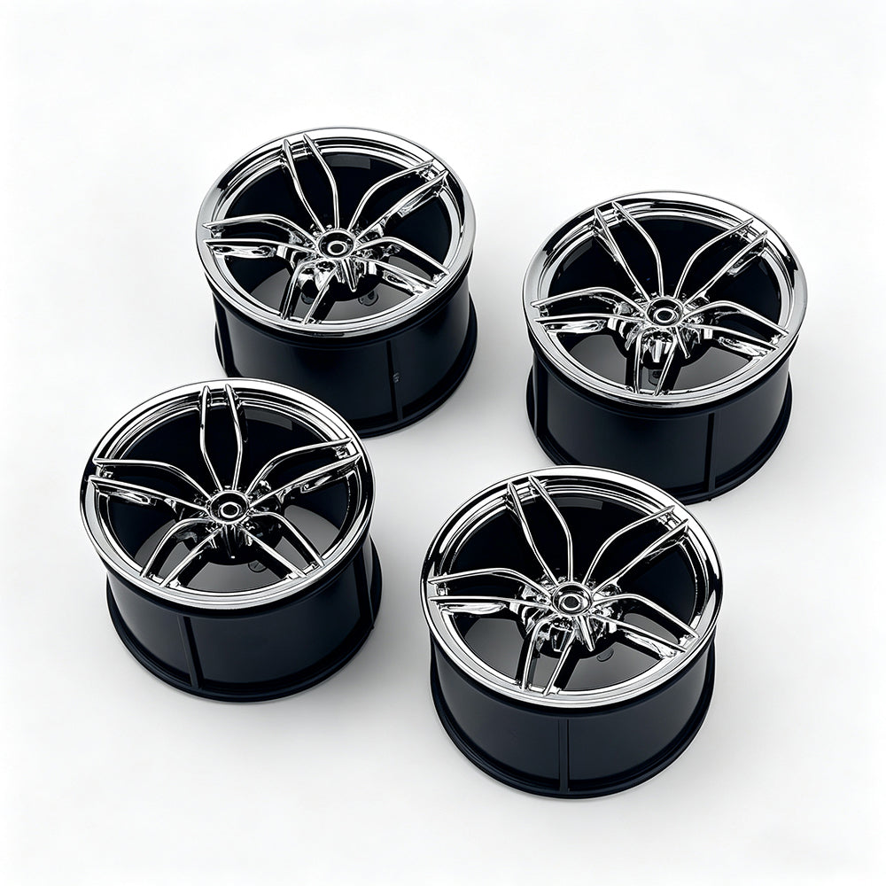 MOC Building Block Wheel Rims 6.5cm Outer Diameter 4.4cm Width, 1:8 Scale Technic Car Replacement Parts Compatible with 42115 42083, 6 Colors Available, Optional Rims Only / Rims with Tires