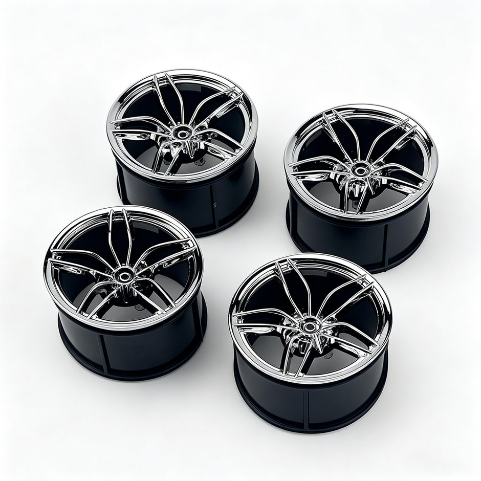 MOC Building Block Wheel Rims 6.5cm Outer Diameter 4.4cm Width, 1:8 Scale Technic Car Replacement Parts Compatible with 42115 42083, 6 Colors Available, Optional Rims Only / Rims with Tires