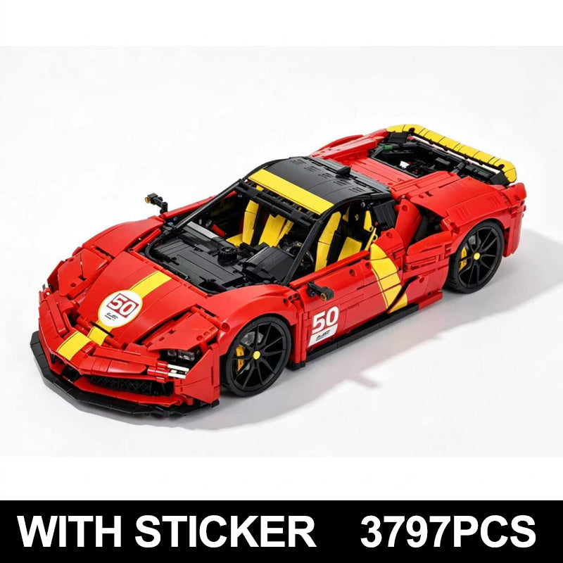 JIESTAR 66303 MOC SF90-Inspired Sports Car Model Kit  | 3797 Pieces Ultimate Sports Car Building Blocks Bricks