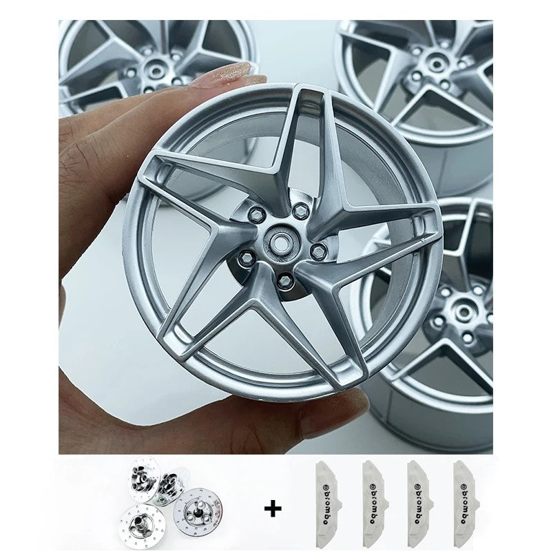 Accessories Wheel Hub Black Silver Gold Grey Plating Hub Compatible Scale 1:8 Car