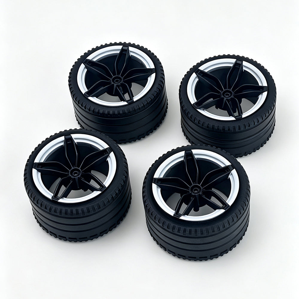 MOC Building Block Wheel Rims 6.5cm Outer Diameter 4.4cm Width, 1:8 Scale Technic Car Replacement Parts Compatible with 42115 42083, 6 Colors Available, Optional Rims Only / Rims with Tires