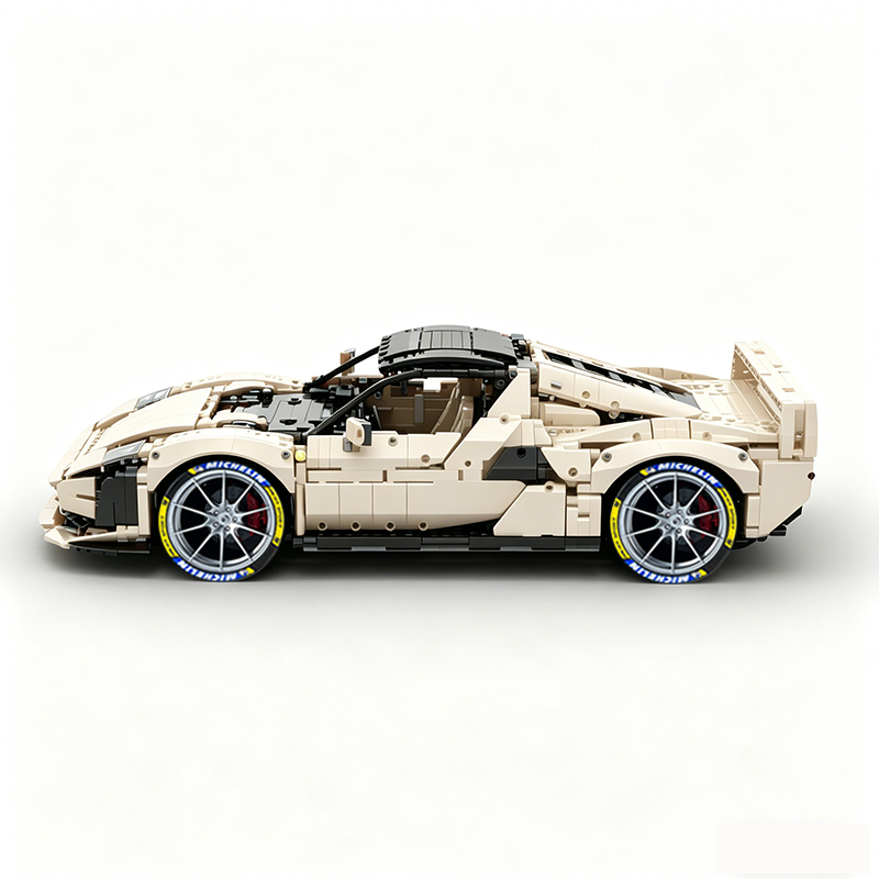 MOC-261024 1:8 Sports Car Ferrarl SC40 Building Block Set 2898pcs Collectible Model Kit with Custom Wheels
