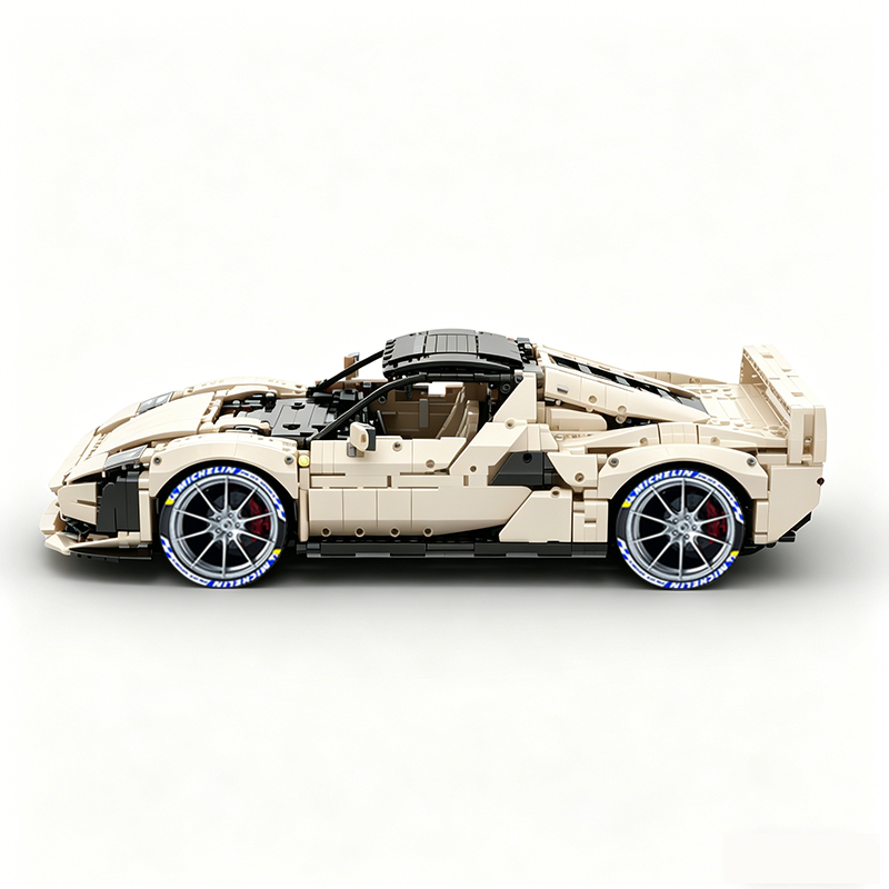 MOC-261024 1:8 Sports Car Ferrarl SC40 Building Block Set 2898pcs Collectible Model Kit with Custom Wheels