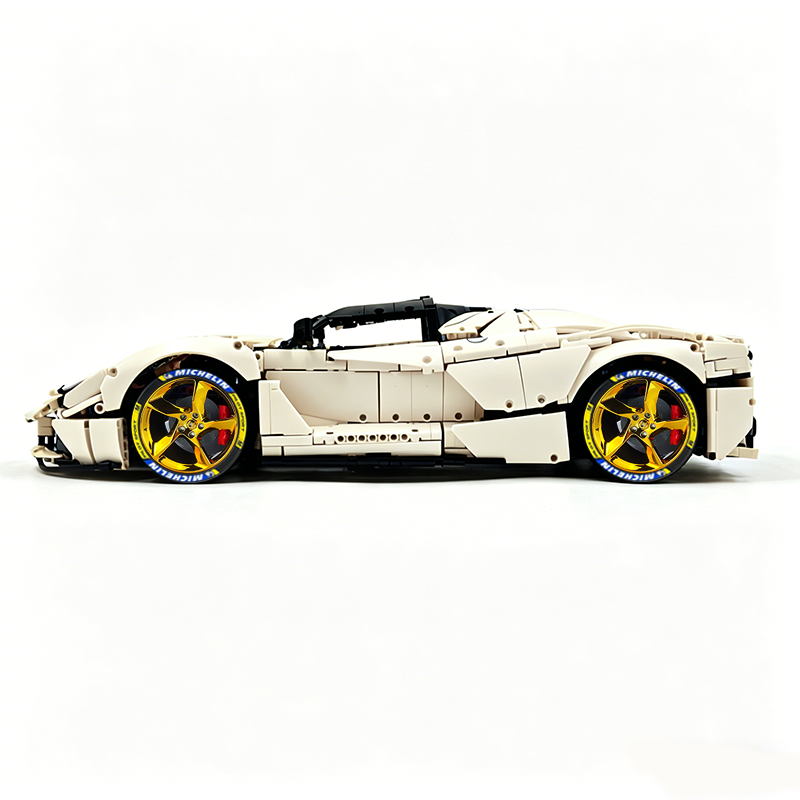 MOC-194680 1:8 Sports Car Ferrari LaFerrari Building Block Set 3636pcs Collectible Model Kit with Custom Wheels