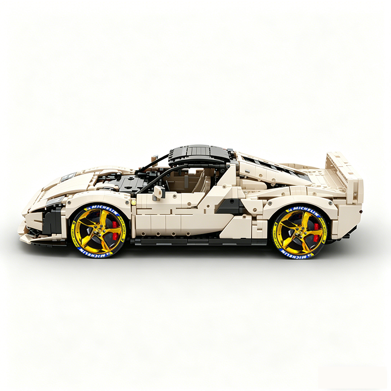 MOC-261024 1:8 Sports Car Ferrarl SC40 Building Block Set 2898pcs Collectible Model Kit with Custom Wheels