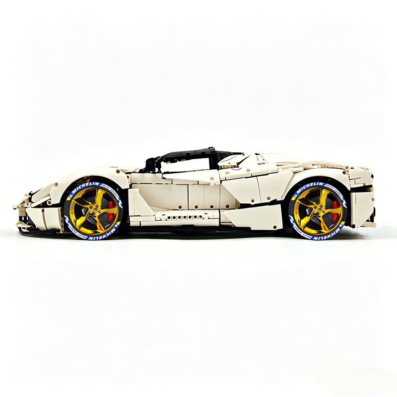MOC-194680 1:8 Sports Car Ferrari LaFerrari Building Block Set 3636pcs Collectible Model Kit with Custom Wheels