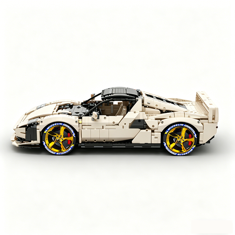 MOC-261024 1:8 Sports Car Ferrarl SC40 Building Block Set 2898pcs Collectible Model Kit with Custom Wheels