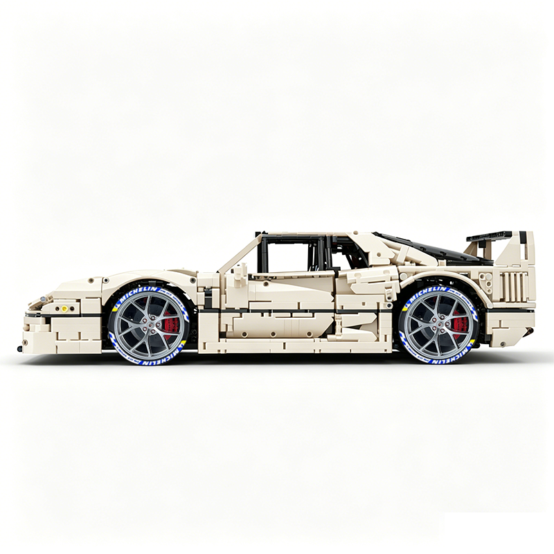 MOC-140404 1:8 Sports Car Ferrarі F40 Building Block Set 3603pcs Collectible Model Kit with Custom Wheels