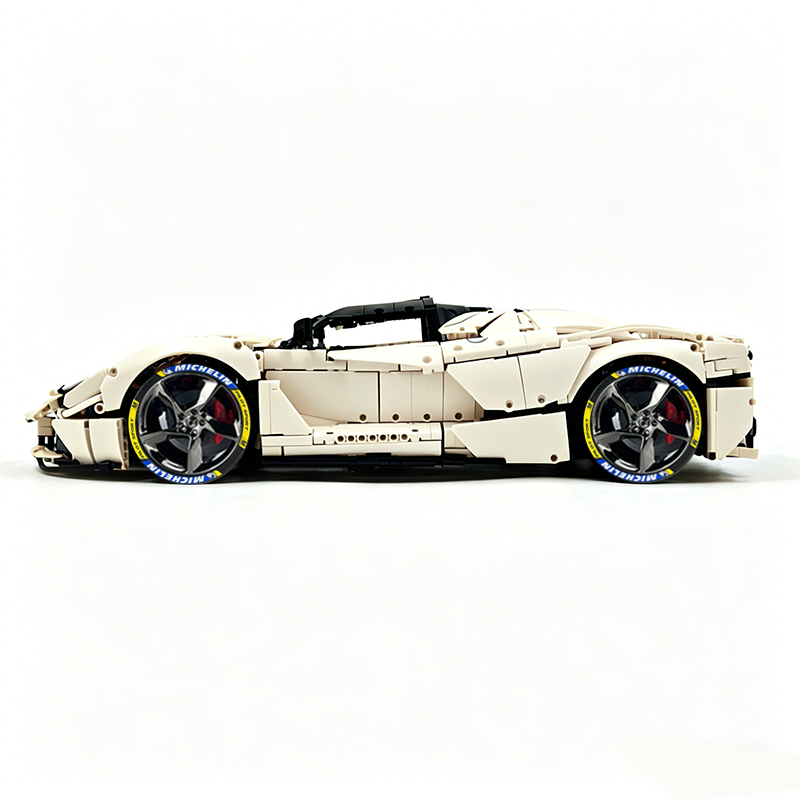 MOC-194680 1:8 Sports Car Ferrari LaFerrari Building Block Set 3636pcs Collectible Model Kit with Custom Wheels