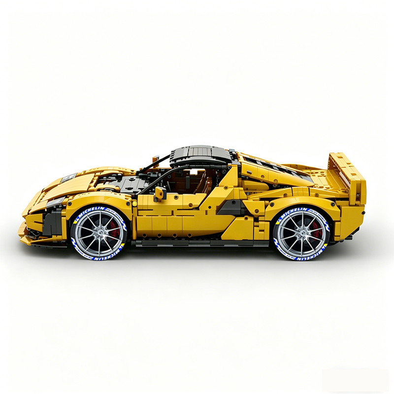 MOC-261024 1:8 Sports Car Ferrarl SC40 Building Block Set 2898pcs Collectible Model Kit with Custom Wheels