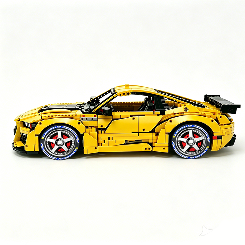 MOC-165802 1:8 Sports Car Ford Mustang Shelby GT500 Concept Building Block Set 3152pcs Collectible Model Kit with Custom Wheels