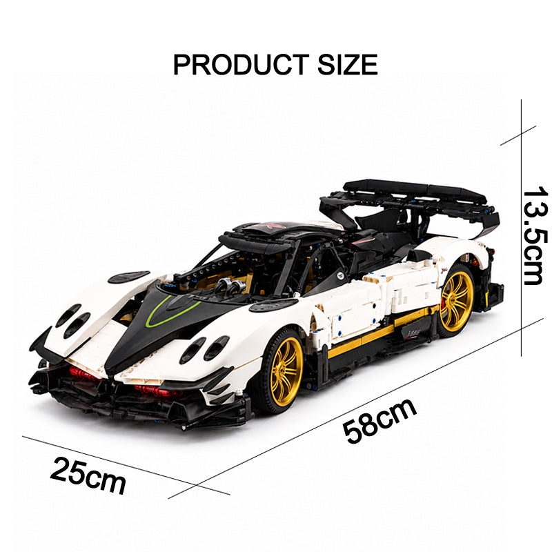 MOC Pagani Zonda 1:8 Model Hypercar Building Blocks Bricks | 3400 Pieces Ultimate Sports Car Model Kit