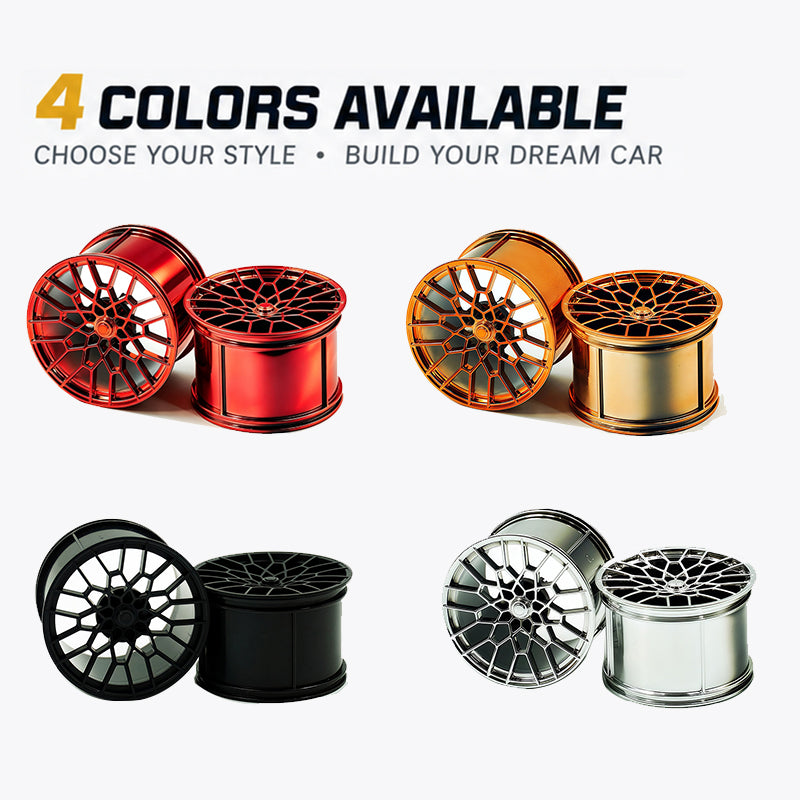 GULY 1# Wheel Rims, 1:8 Scale Building Block Rims, Compatible with Technic 42115 42083 Car Model, MOC Replacement Parts, 5 Colors Available, Rims Only or Rims with Tires Option