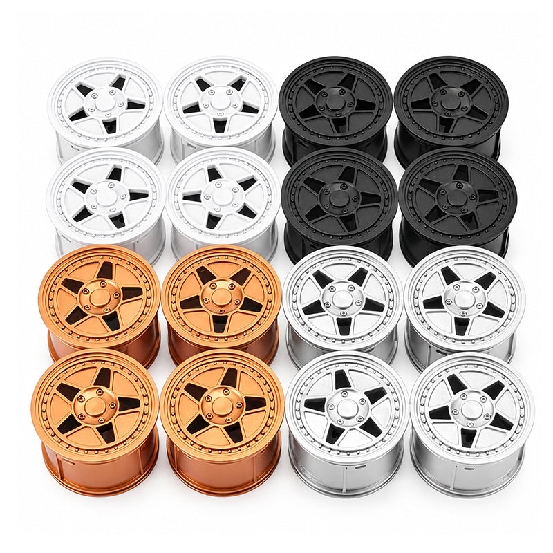 F40 Custom Wheel Rims, 1:8 Scale Building Block Wheels, Size 4.4cm x 6.5cm, Compatible with Technic 42115 42083 MOC Car Model, 4 Colors Available White/Black/Silver/Gold, Building Bricks Modification Accessories