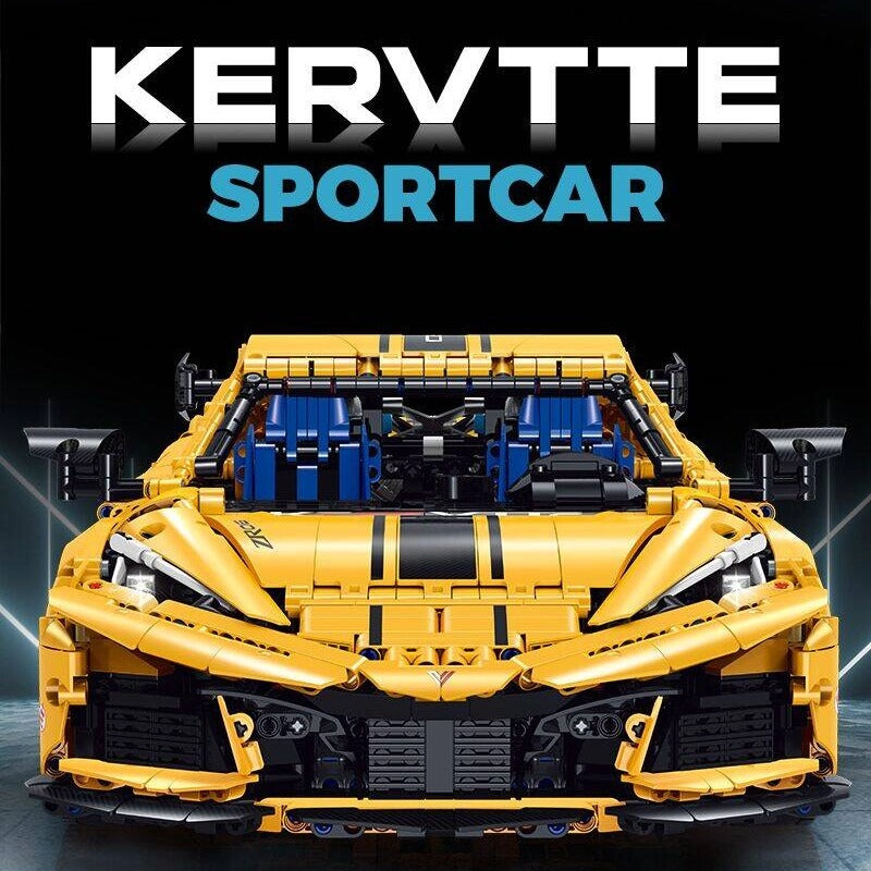 GULY-10622 1:8 Sports Car Corvette Supercar Building Block Set 3788pcs Adult Collector Collectible Model Kit