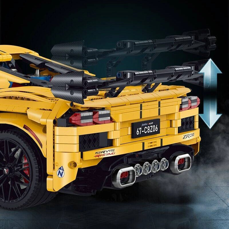 GULY-10622 1:8 Sports Car Corvette Supercar Building Block Set 3788pcs Adult Collector Collectible Model Kit