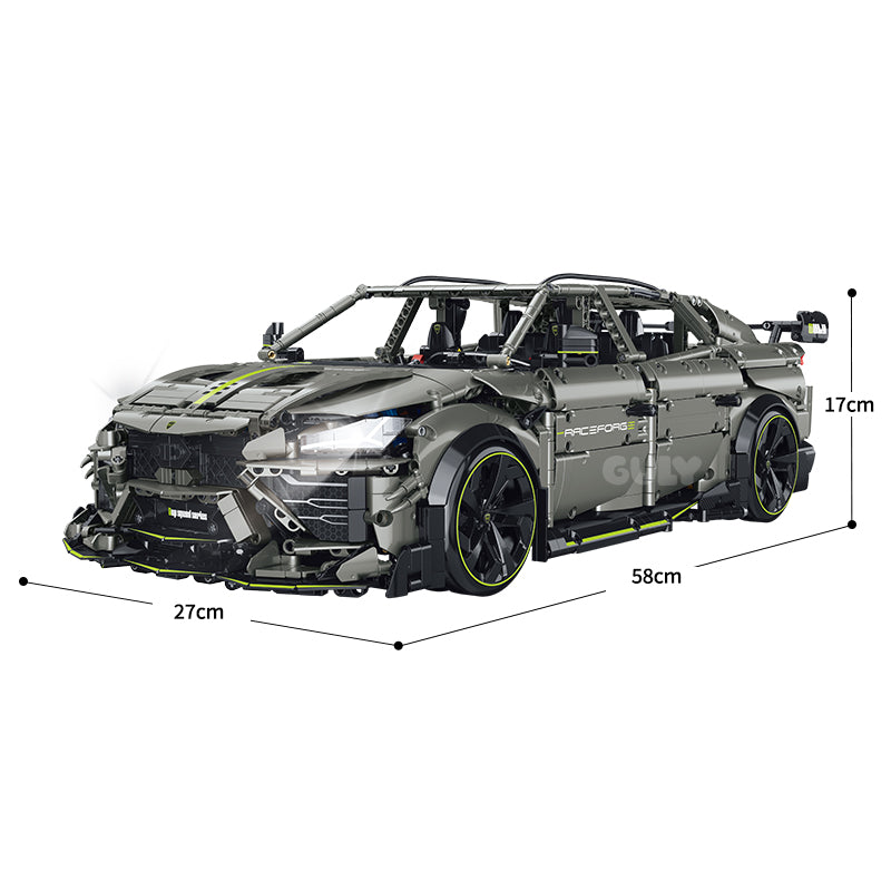 GULY-10636 1:8 Sports Car Lamborghini Urus Drift Stunt Building Block Set 3223pcs Adult Collector Collectible Model Kit