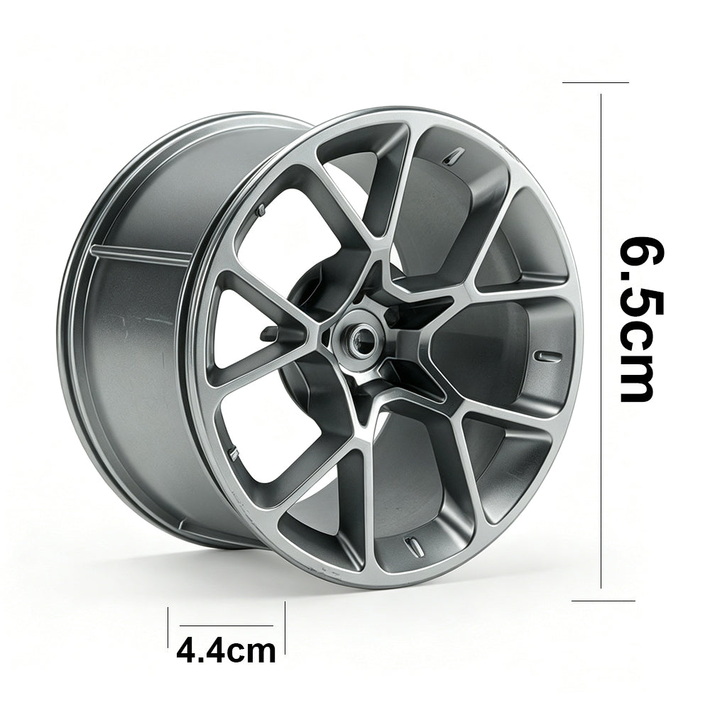 35187 1:8 Scale Building Block Wheel Rims, Size 6.5cm x 4.4cm, 4 Colors Available Black-Gold, Silver, Blue-White, Black, Compatible with Technic 42115 42083 MOC Car Model, Building Brick Modification Upgrade Parts