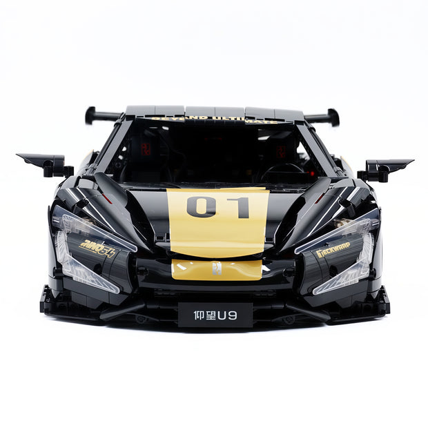 CADA-C64011 1:8 Sports Car YangWang U9 Custom Edition blue and black Building Block Set 3671pcs Adult Collector Collectible Model Kit