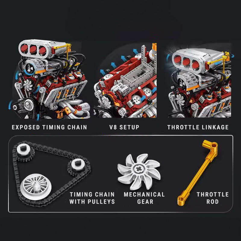 Supercharged V8 American Engine 2346pcs