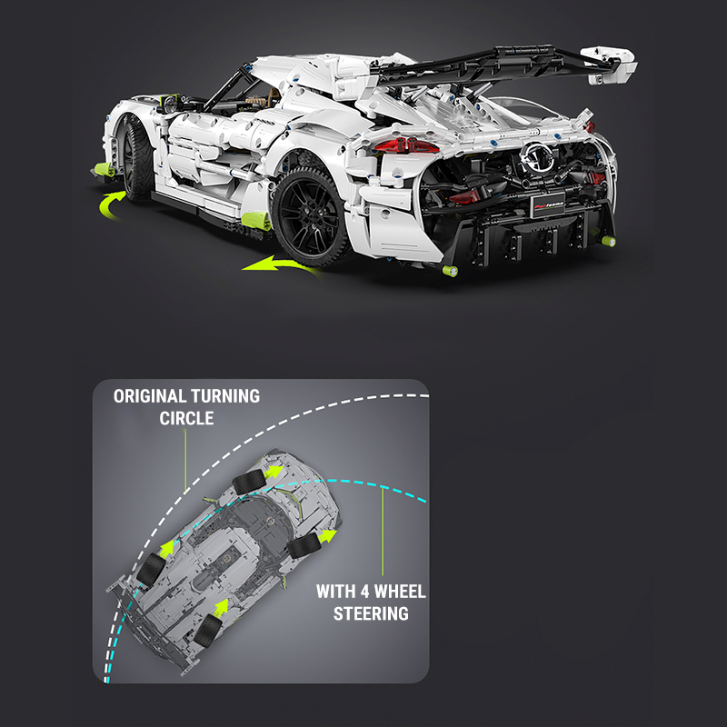 CADA-C61048 1:8 Sports Car Koenigsegg Jesko Fantasma Building Block Set 4346pcs Adult Collector Collectible Model Kit